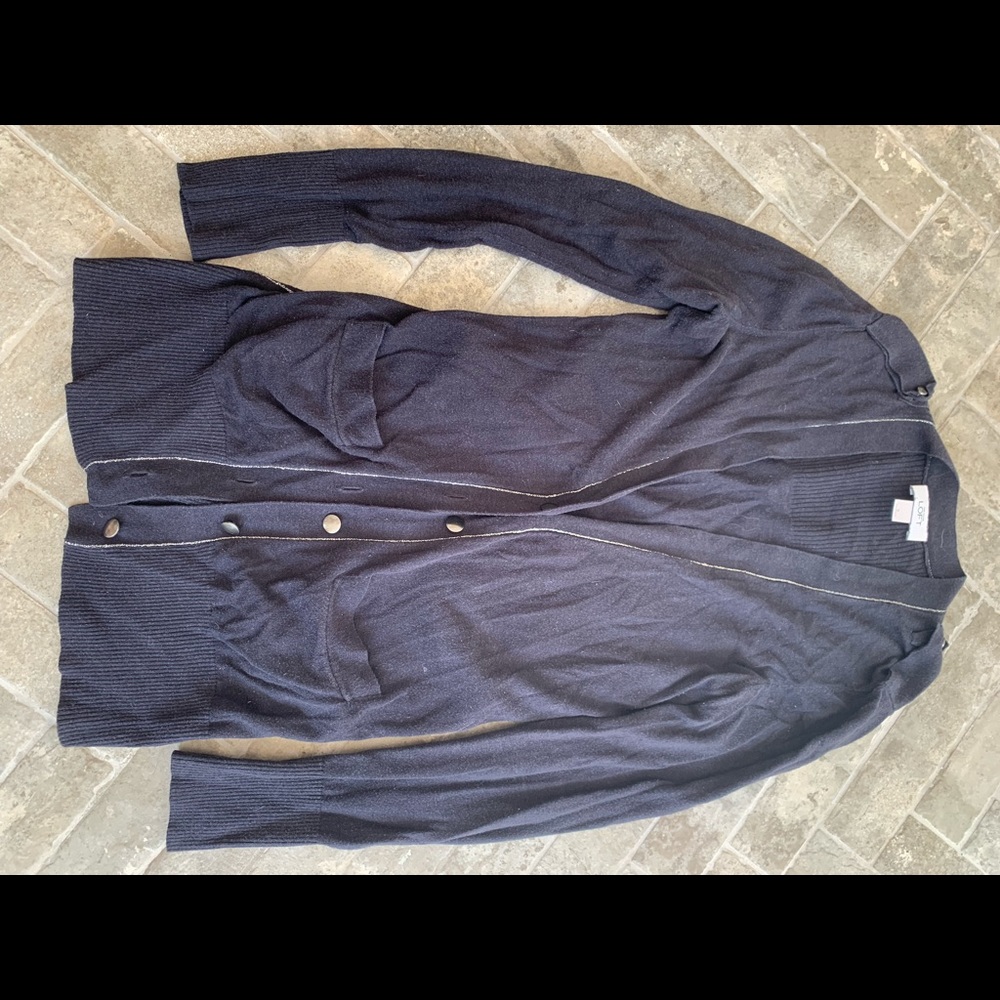 Ann Taylor Loft Navy cardigan- size S
